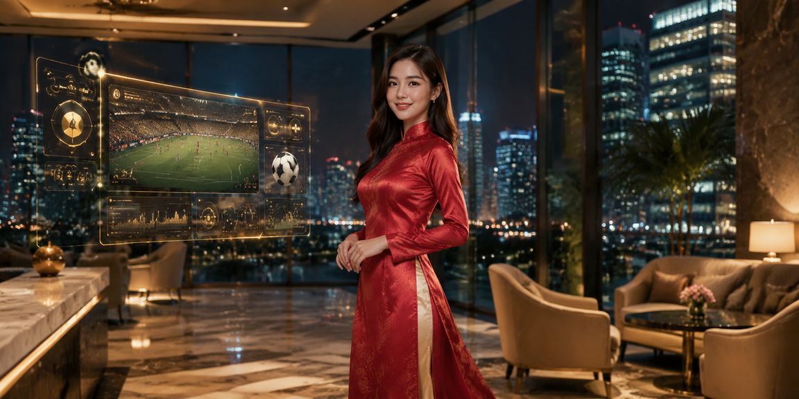 Người dùng mặc áo dài trải nghiệm casino và thanh toán tại Hà Nội
