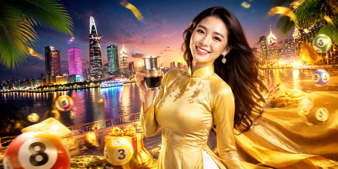 Người dùng mặc áo dài chơi xổ số và game trực tuyến tại TP.HCM