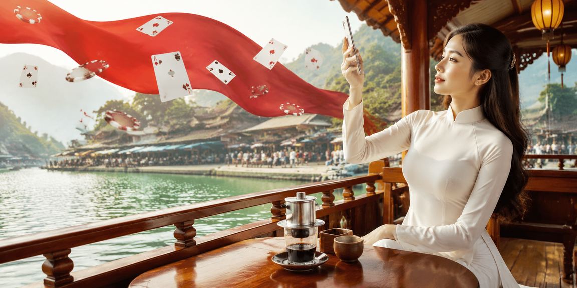 Người chơi bài tại Sa Pa với trang phục áo dài truyền thống